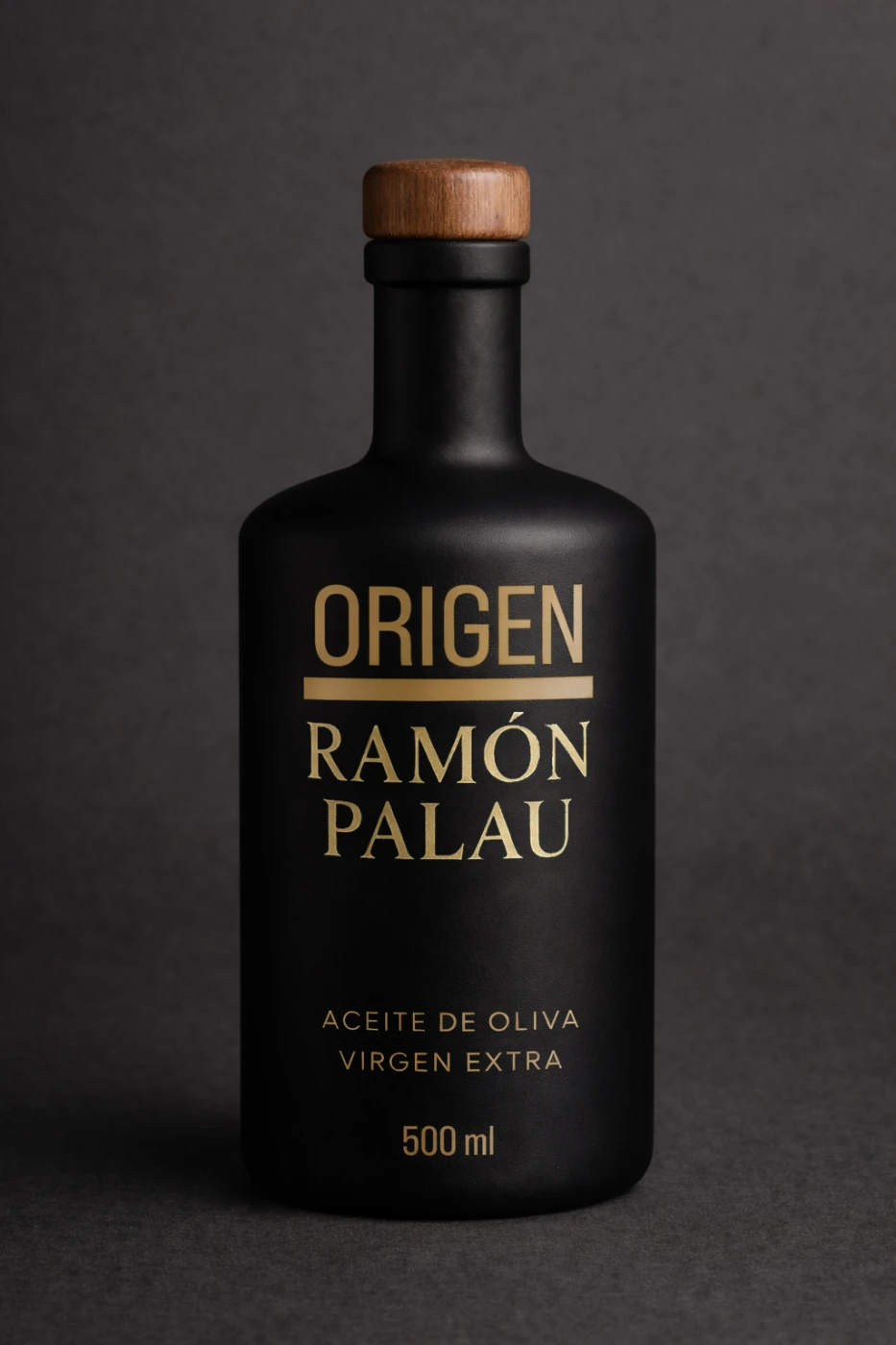 Botella negra Origen de aceite de oliva virgen extra Palau de 500 ml